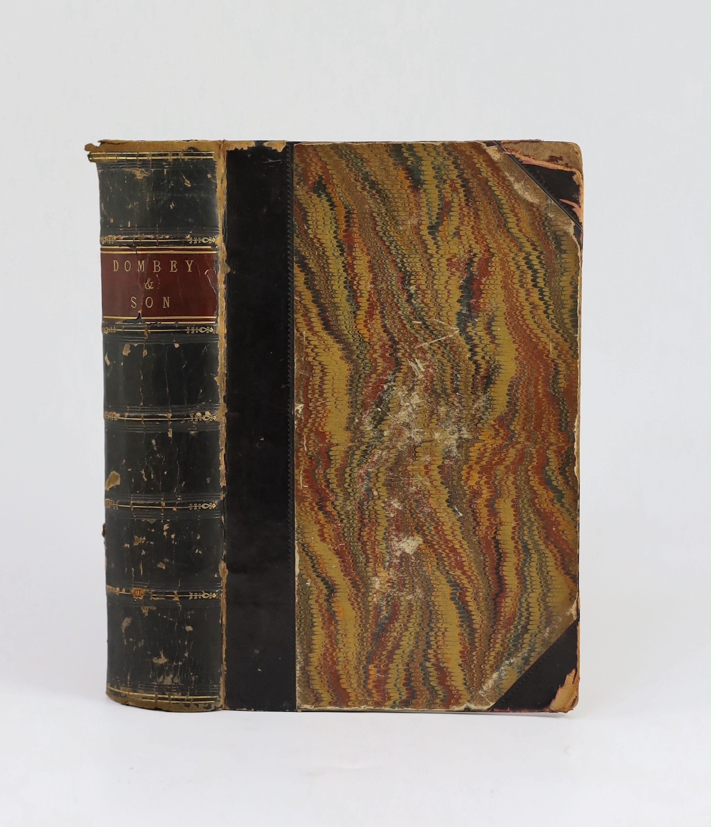 Dickens, Charles - Dealings with the Firm of Dombey and Son. ‘’Dombey and Son’’, 1st edition in book form, with all 1st state errors, 8vo, half calf, with marbled boards, illustrated by Halbot K. Browne (‘’Phiz’’), with